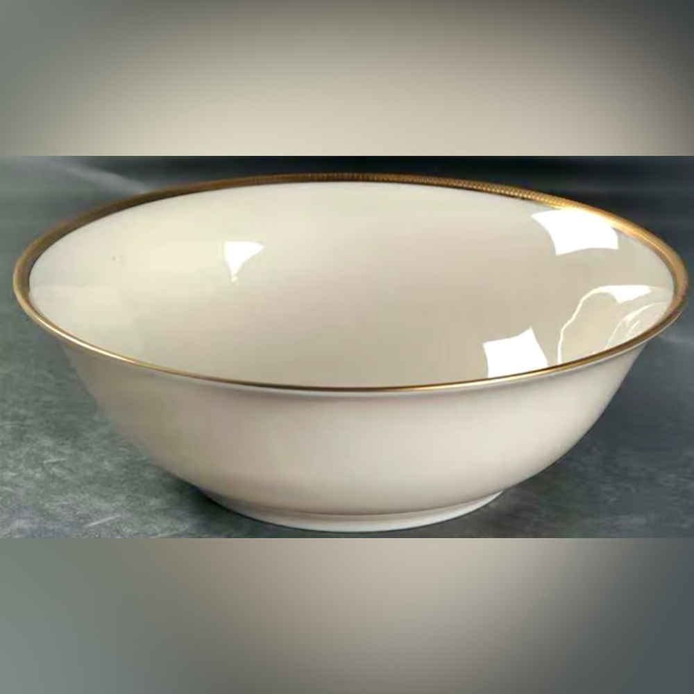 Tuxedo by Lenox 9” Round Vegetable Bowl, Gold Backstamp. Made in the USA.